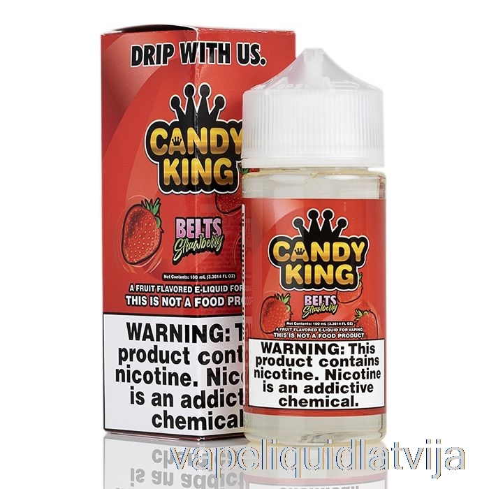 Belts Strawberry - Candy King - 100ml 6mg Vape šķidrums